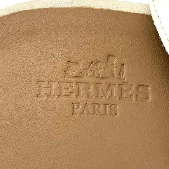 Hermes Size 38 White Leather Open-Toe High Heel Sandals With Buckle Strap & 95mm - Picture 11 of 12